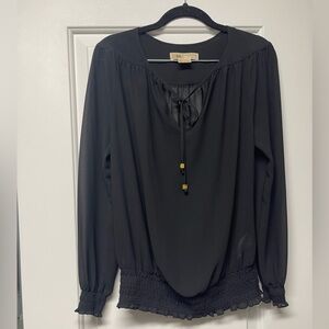 Michael Kors Women’s Long Sleeve Sheer Rounched Shirt